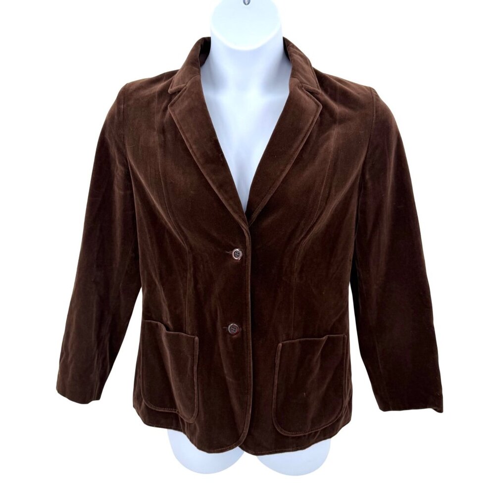 FABULOUS VINTAGE TAN F JAY BROWN VELVET BLAZER - SZ 12W